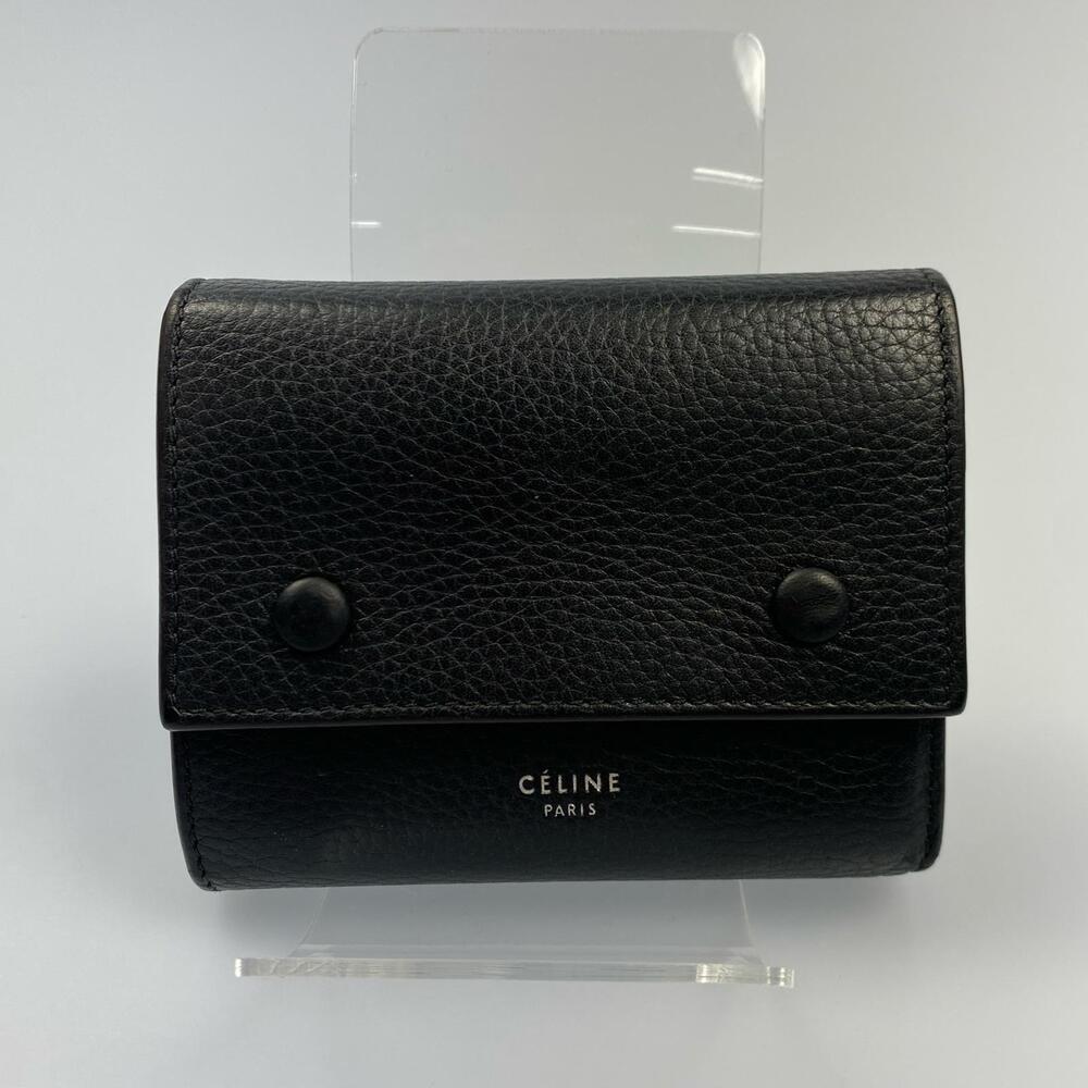 Celine Wallet fold Tri Multifunction Folded Black
